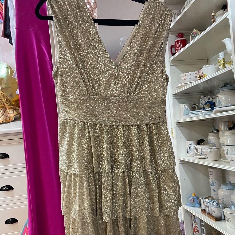 Lilly Pulitzer Gold Tiered Dress